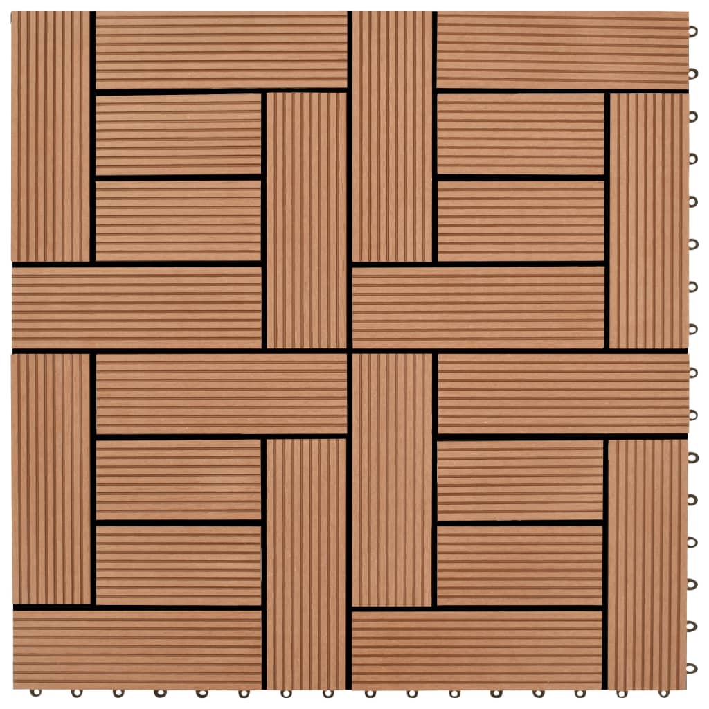 Terrastegels 11 stuks 30 x 30 cm WPC 1 m2 bruin