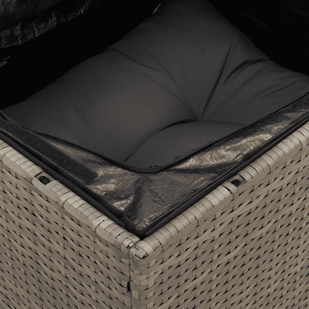 vidaXL 9-delige Loungeset met kussens poly rattan grijs