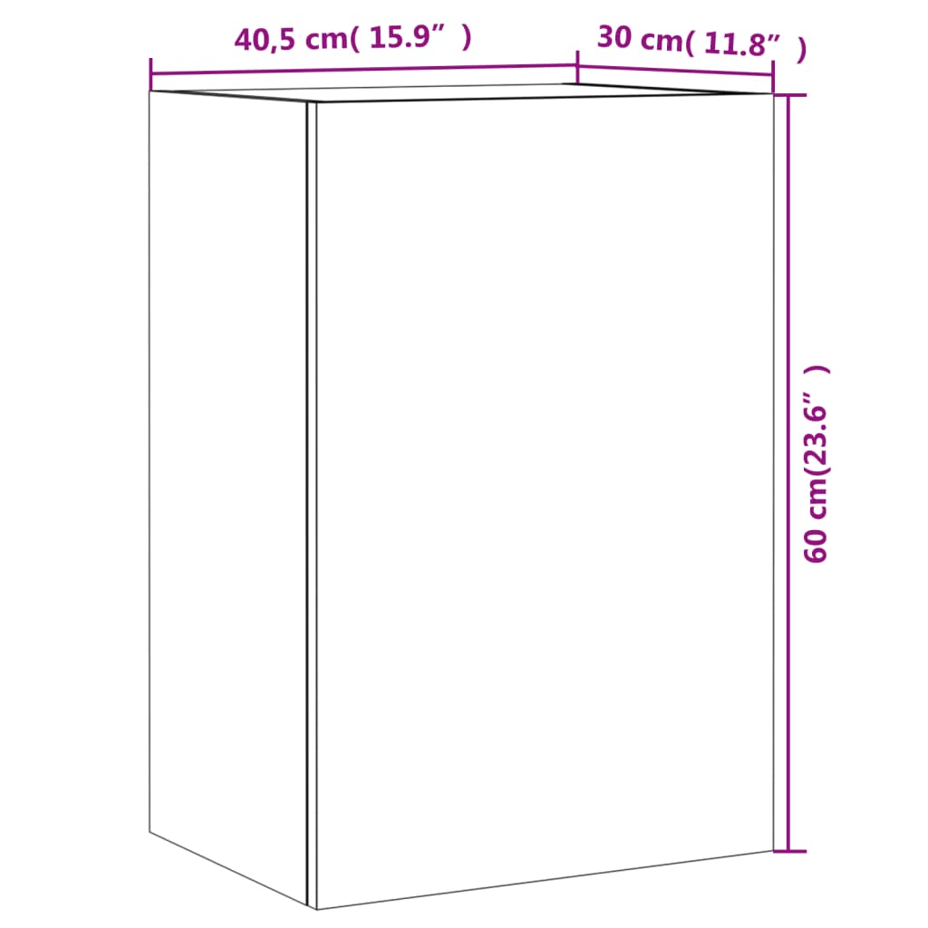 vidaXL Tv-wandmeubels 2 st 40,5x30x60 cm bewerkt hout bruineikenkleur