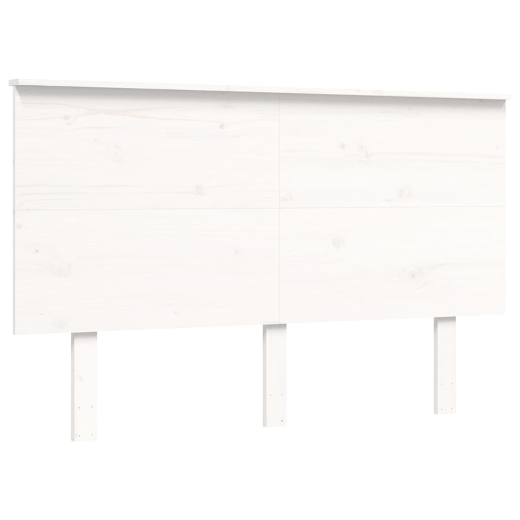 vidaXL Bedframe met hoofdbord massief hout wit 140x200 cm