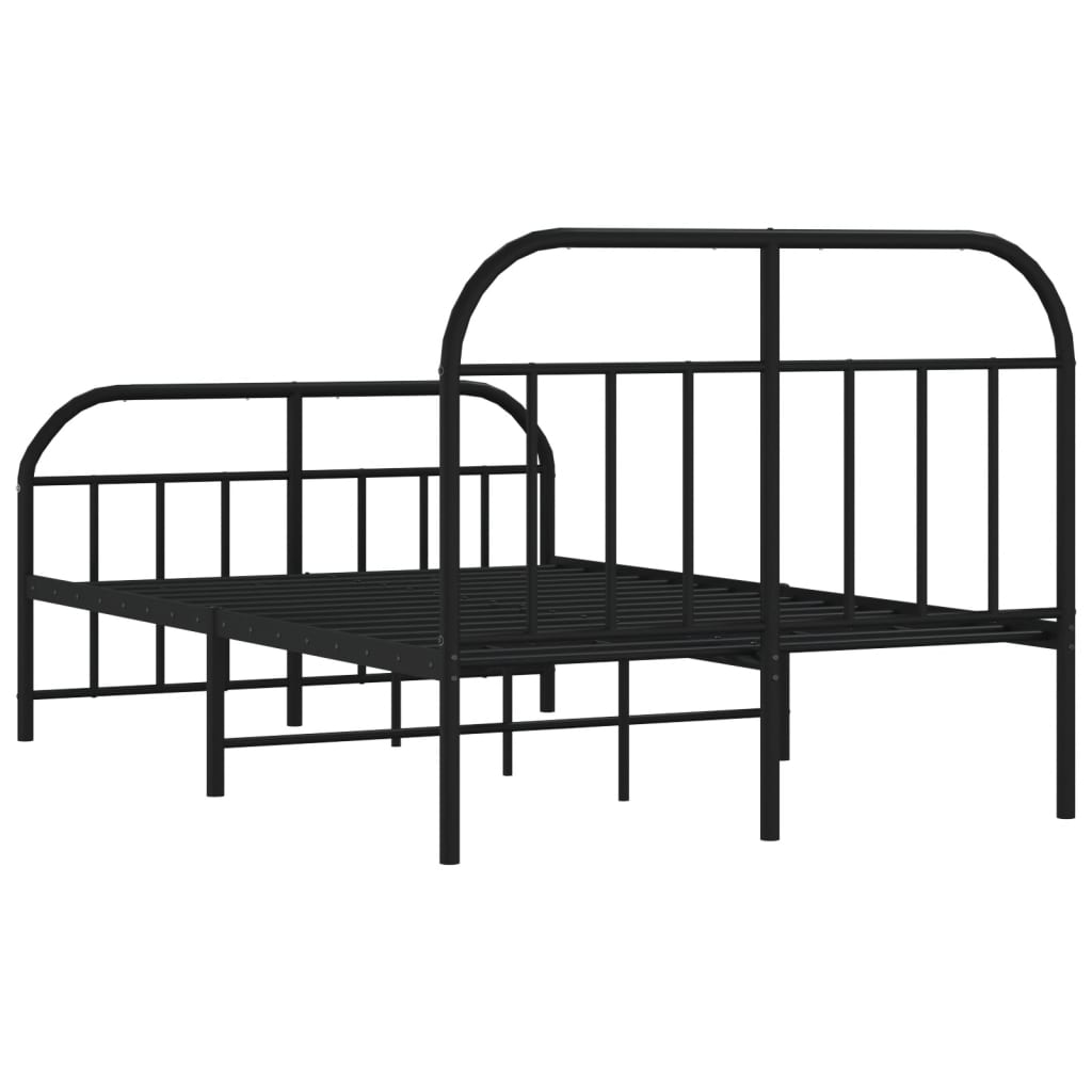 vidaXL Bedframe met hoofd- en voeteneinde metaal zwart 120x200 cm