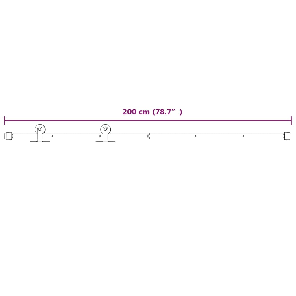 vidaXL Schuifdeur met beslag 70x210 cm massief grenenhout