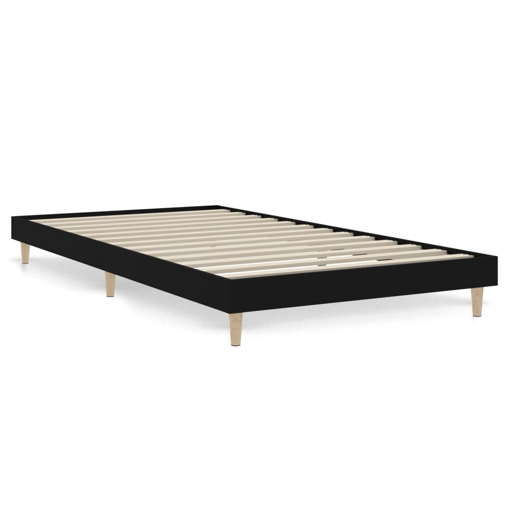 vidaXL Bedframe bewerkt hout zwart 90x200 cm