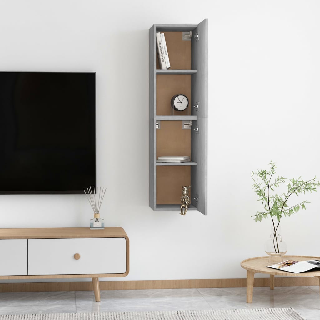 vidaXL Tv-meubelen 2 st 30,5x30x60 cm bewerkt hout betongrijs
