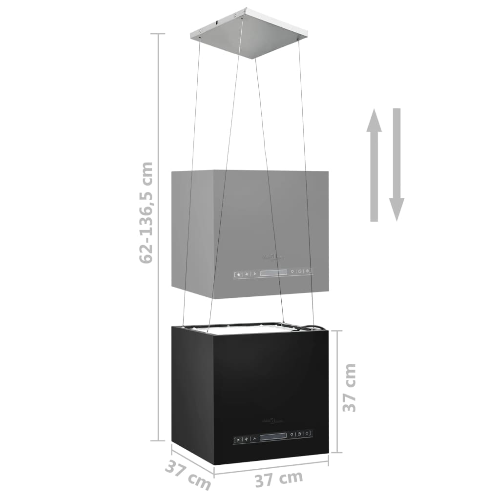 vidaXL Afzuigkap hangend met aanraaksensor LCD 37 cm staal