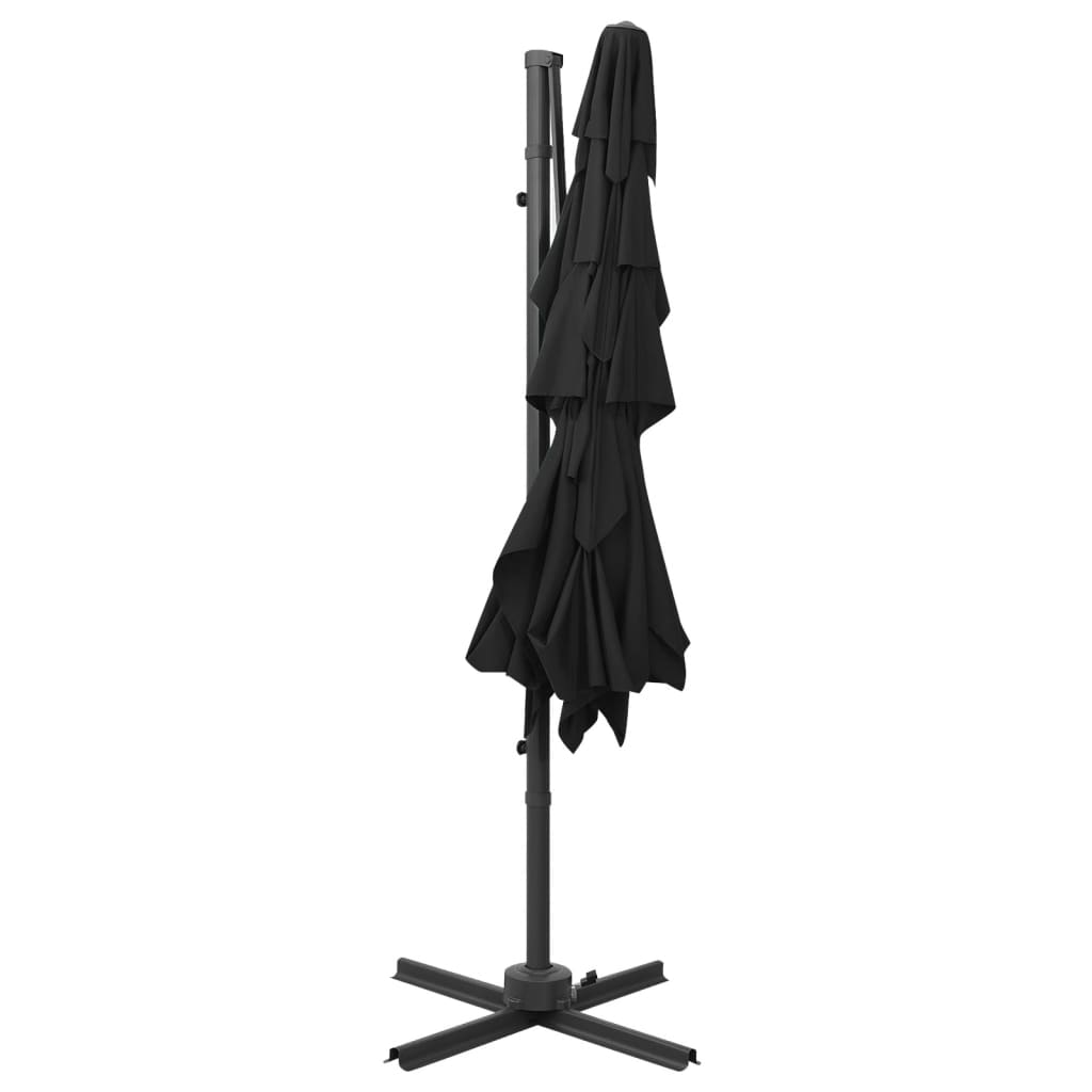 vidaXL Parasol 4-laags met aluminium paal 250x250 cm zwart