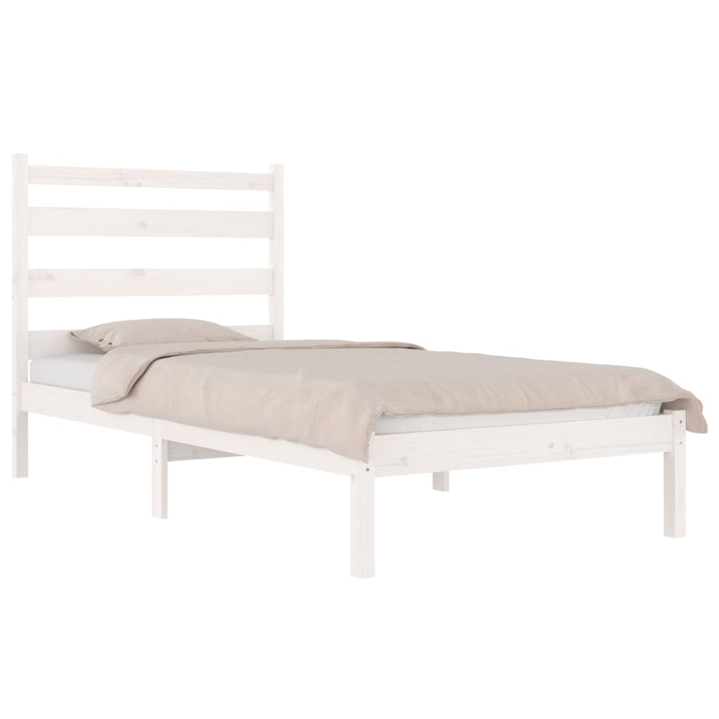 vidaXL Bedframe massief grenenhout wit 100x200 cm