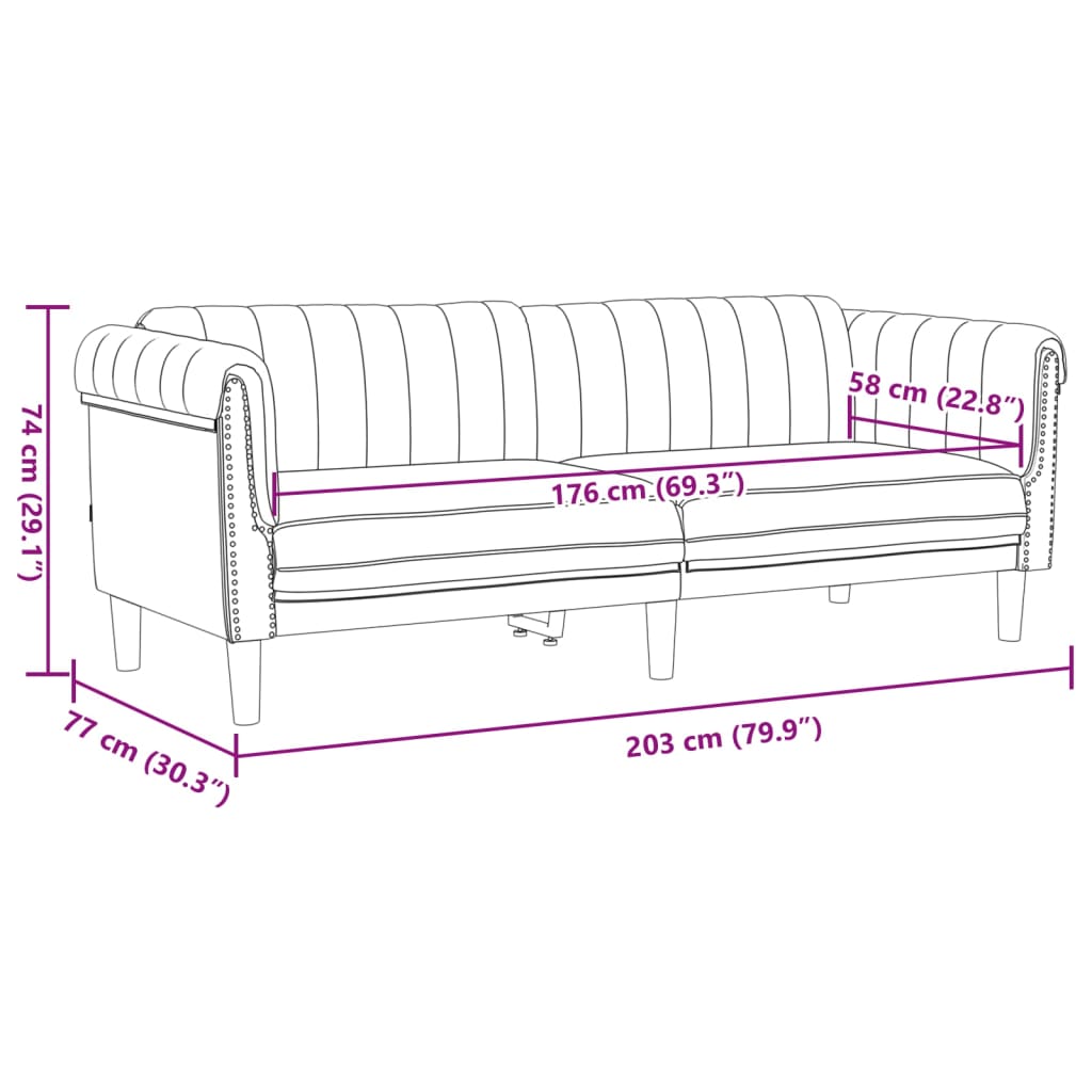 vidaXL 2-delige Loungeset fluweel bruin