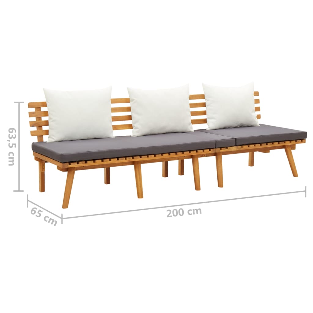 vidaXL Tuinslaapbank 200x65 cm massief acaciahout online kopen | vidaXL.be