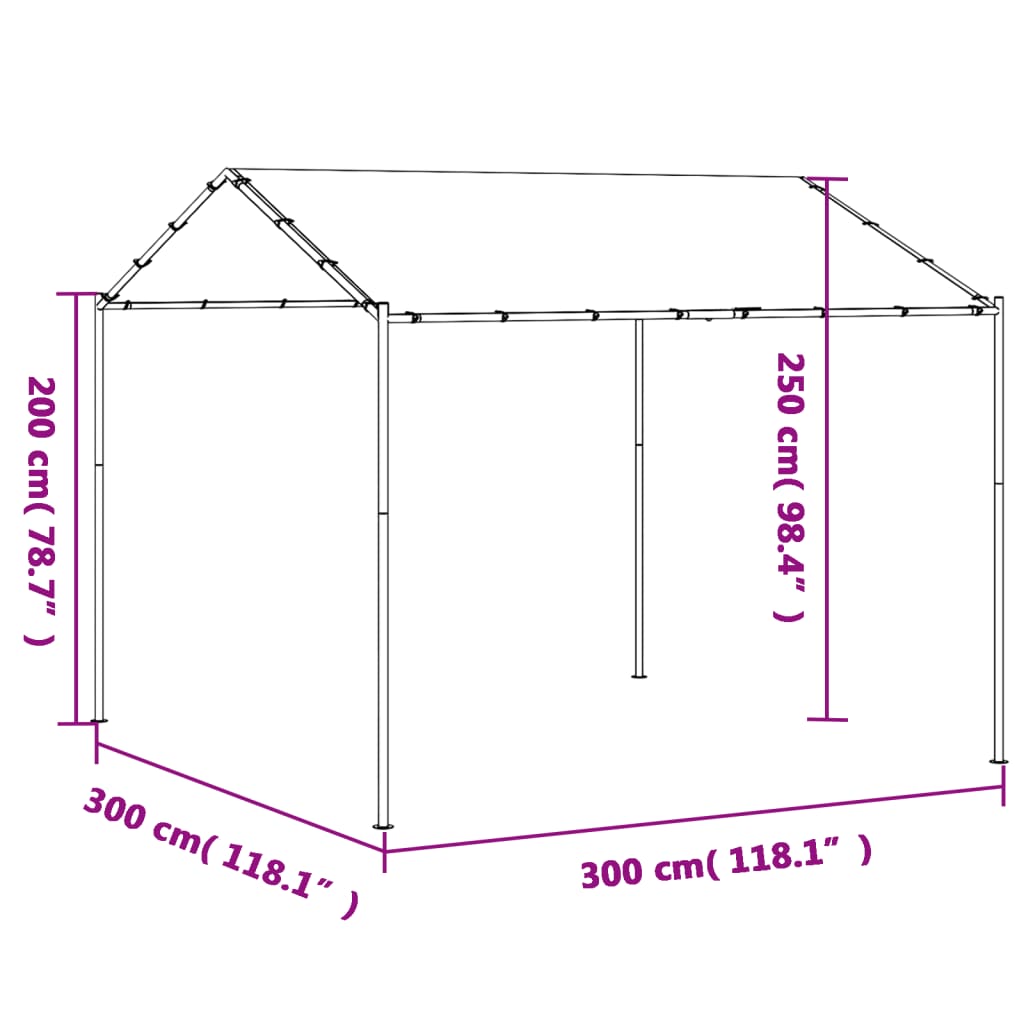 vidaXL Tuinpaviljoen 3x3 m staal en stof beige