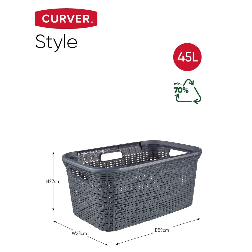 herfst verachten laag Curver Wasmand Style 45 L antracietkleurig online kopen | vidaXL.be