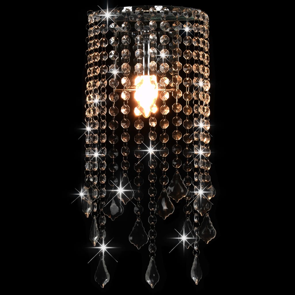 vidaXL Wandlamp met kristallen kralen rechthoekig E14 zilverkleurig