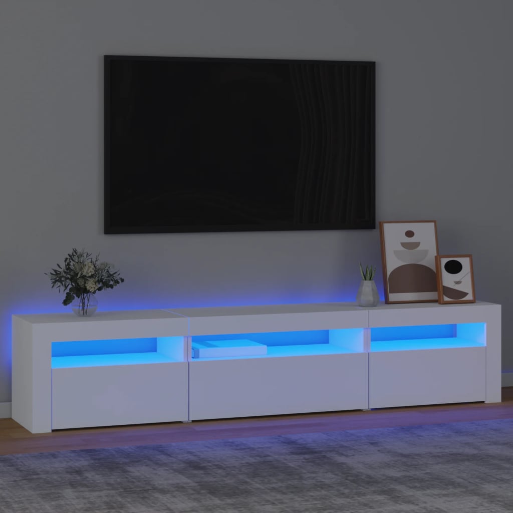 vidaXL Tv-meubel met LED-verlichting 195x35x40 cm wit