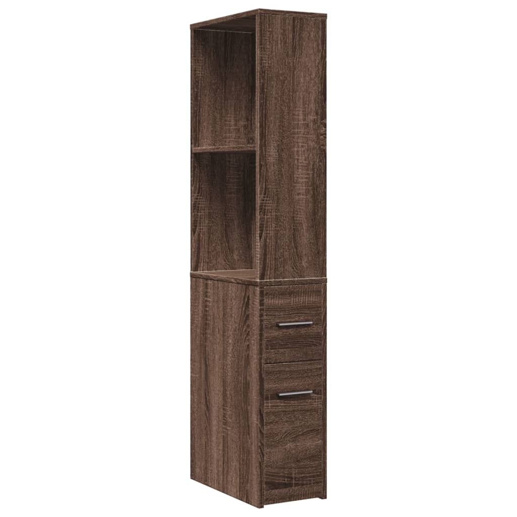 vidaXL Badkamerkast smal met wielen bewerkt hout grijs sonoma eiken, badkamer kast, toiletkastje, kolomkast, badkamerkastje, kolomkast badkamer
