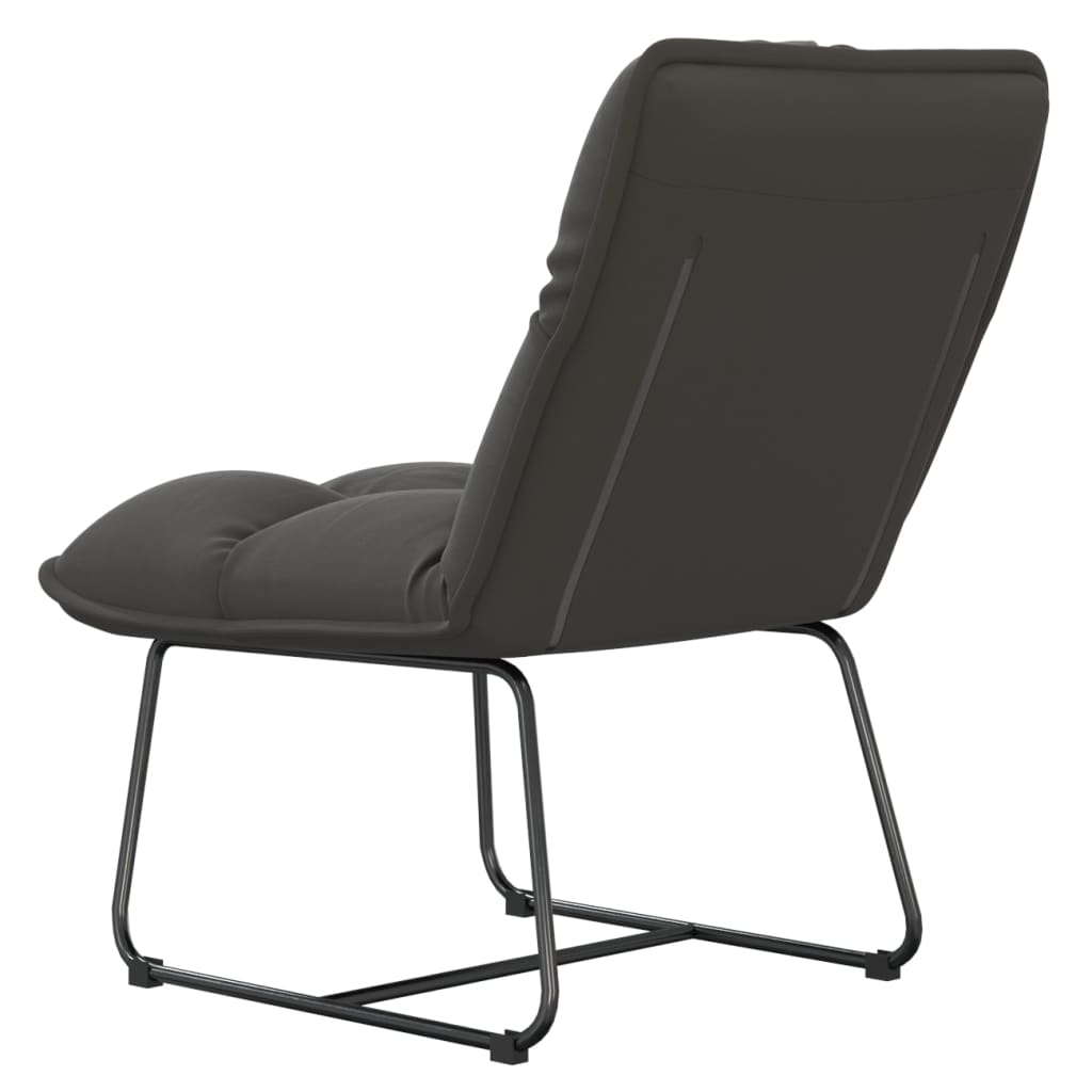 vidaXL Loungestoel met metalen frame fluweel donkergrijs