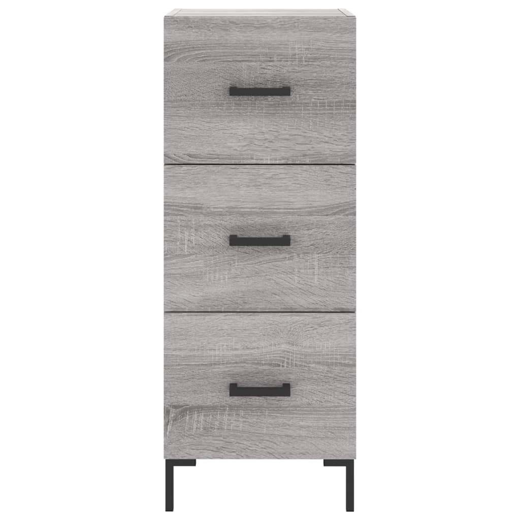 vidaXL Hoge kast 34,5x34x180 cm bewerkt hout grijs sonoma eikenkleurig