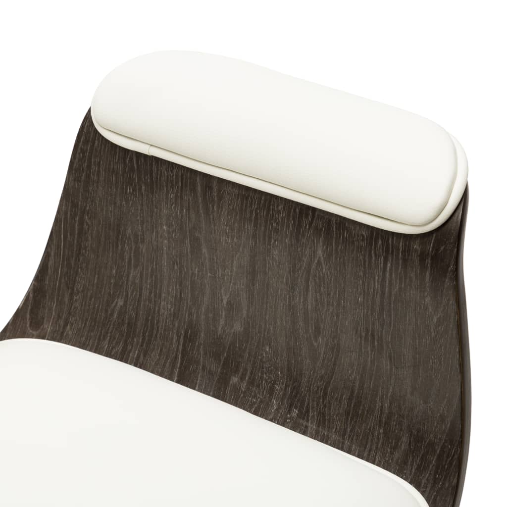 vidaXL Kantoorstoel gebogen hout en kunstleer wit