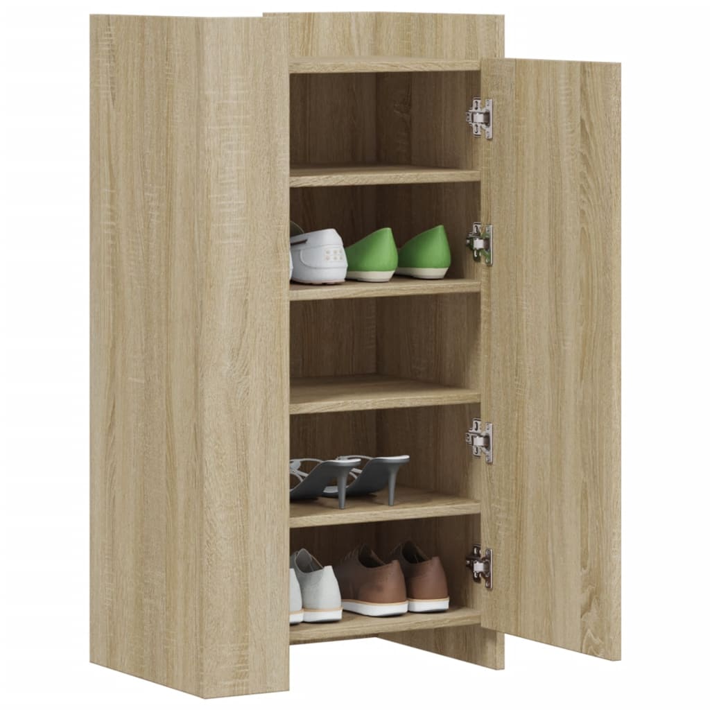 vidaXL Schoenenkast 52x37,5x100 cm bewerkt hout sonoma eikenkleurig