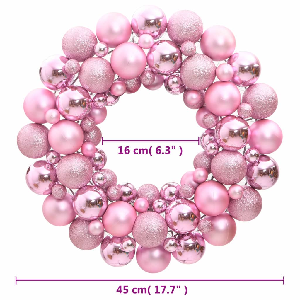 vidaXL Kerstkrans 45 cm polystyreen roze