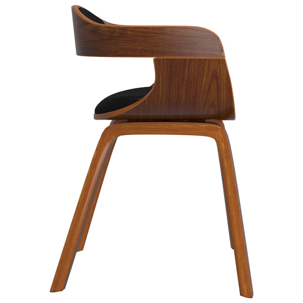 vidaXL Eetkamerstoelen 2 st gebogen hout en kunstleer zwart