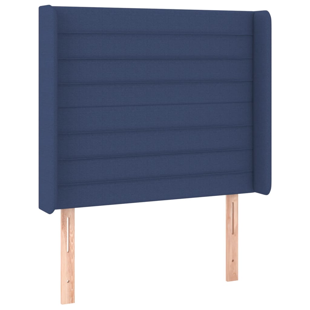vidaXL Hoofdbord met randen 83x16x118/128 cm stof blauw