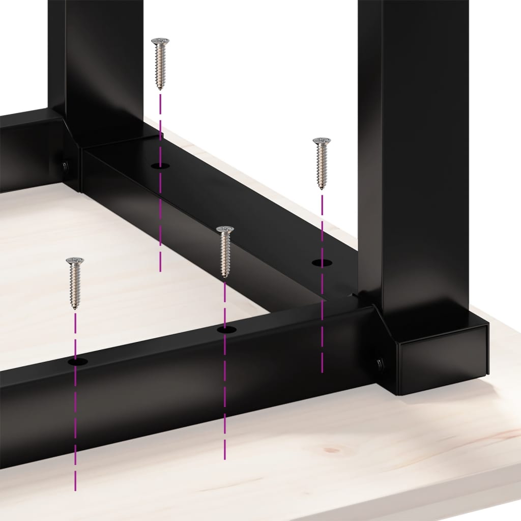 vidaXL Salontafel O-frame 90x40x45 cm massief grenenhout en gietijzer