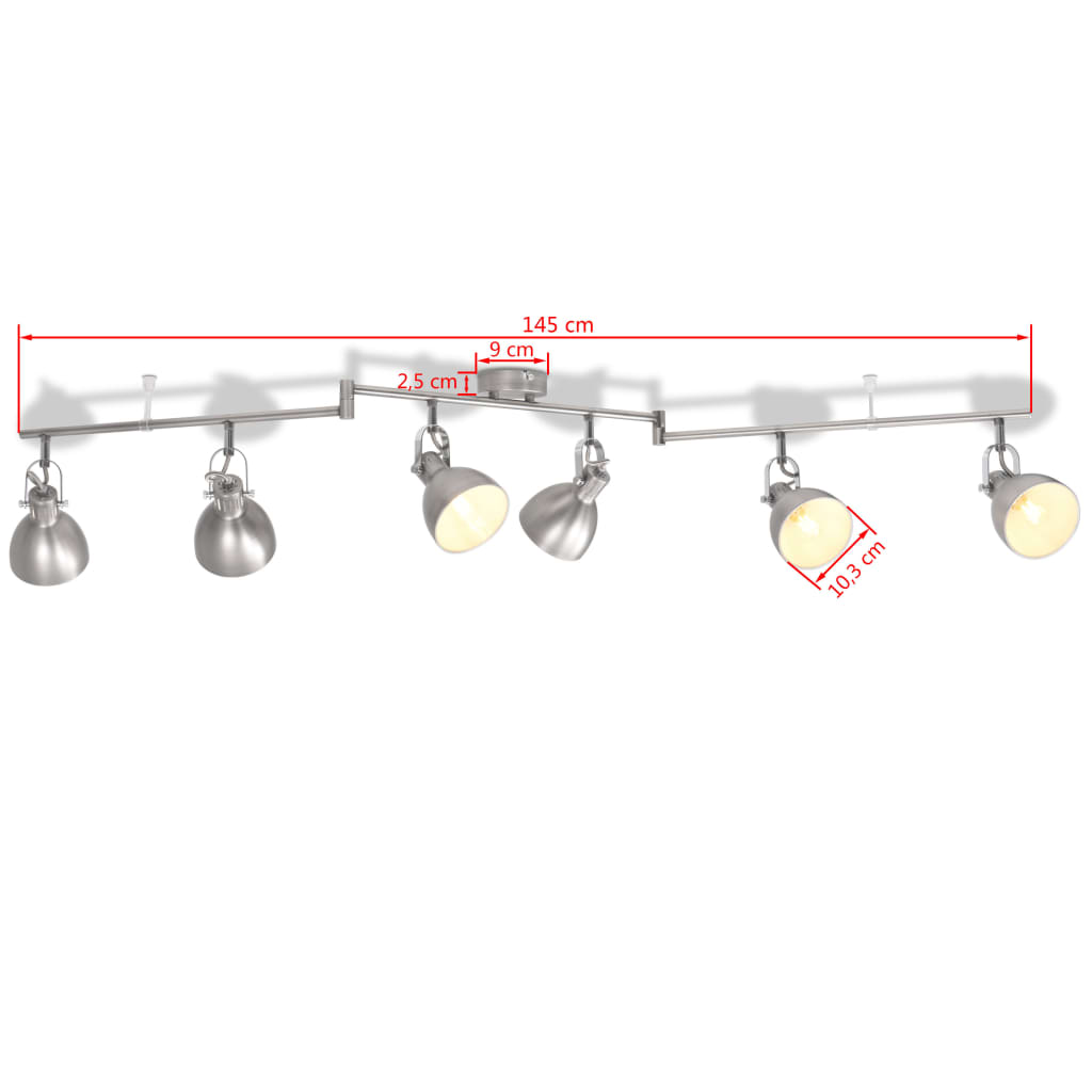 vidaXL Plafondlamp voor 6 peertjes E14 grijs