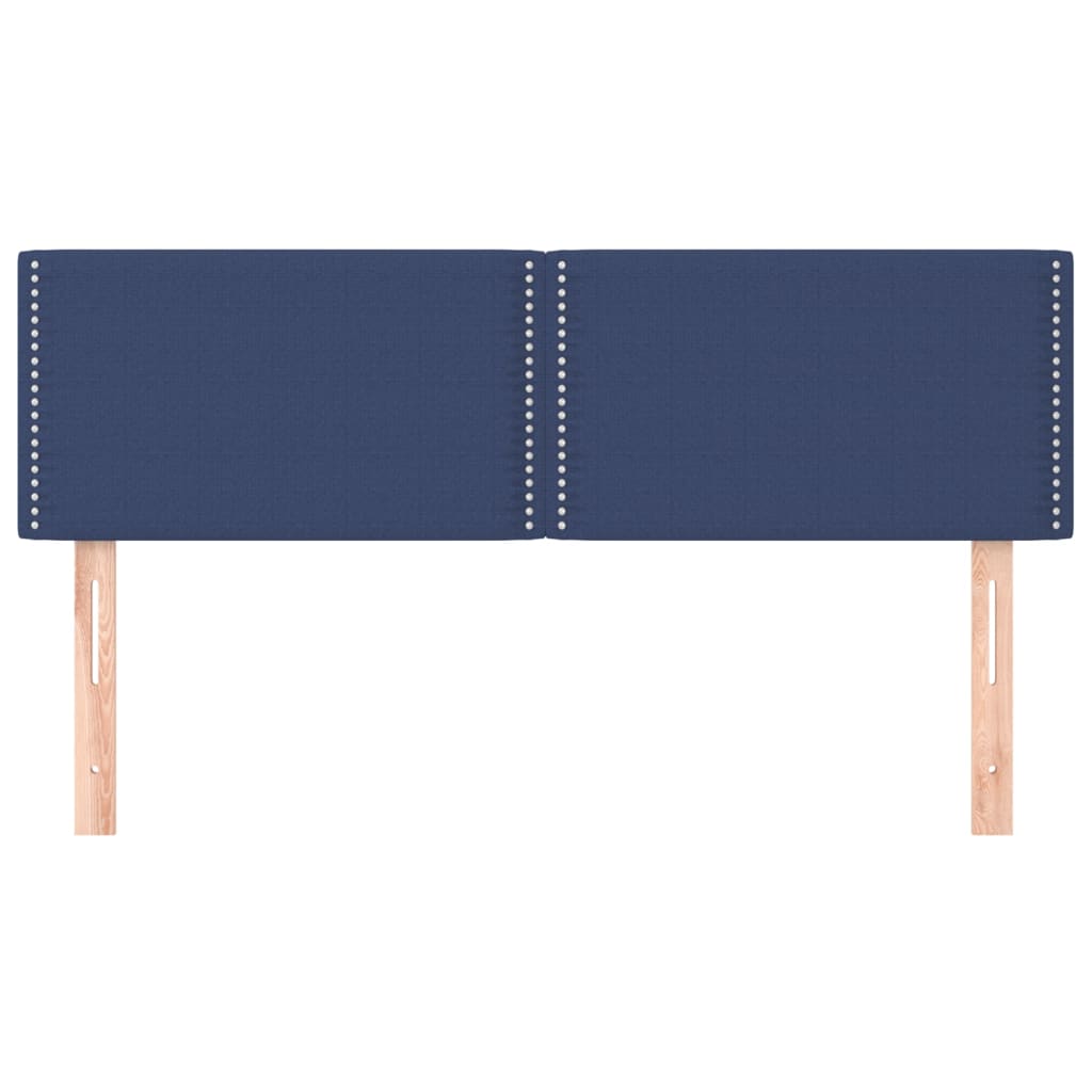 vidaXL Hoofdborden 2 st 72x5x78/88 cm stof blauw