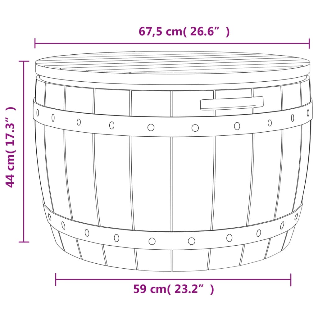 vidaXL Tuinbox 3-in-1 polypropeen zwart