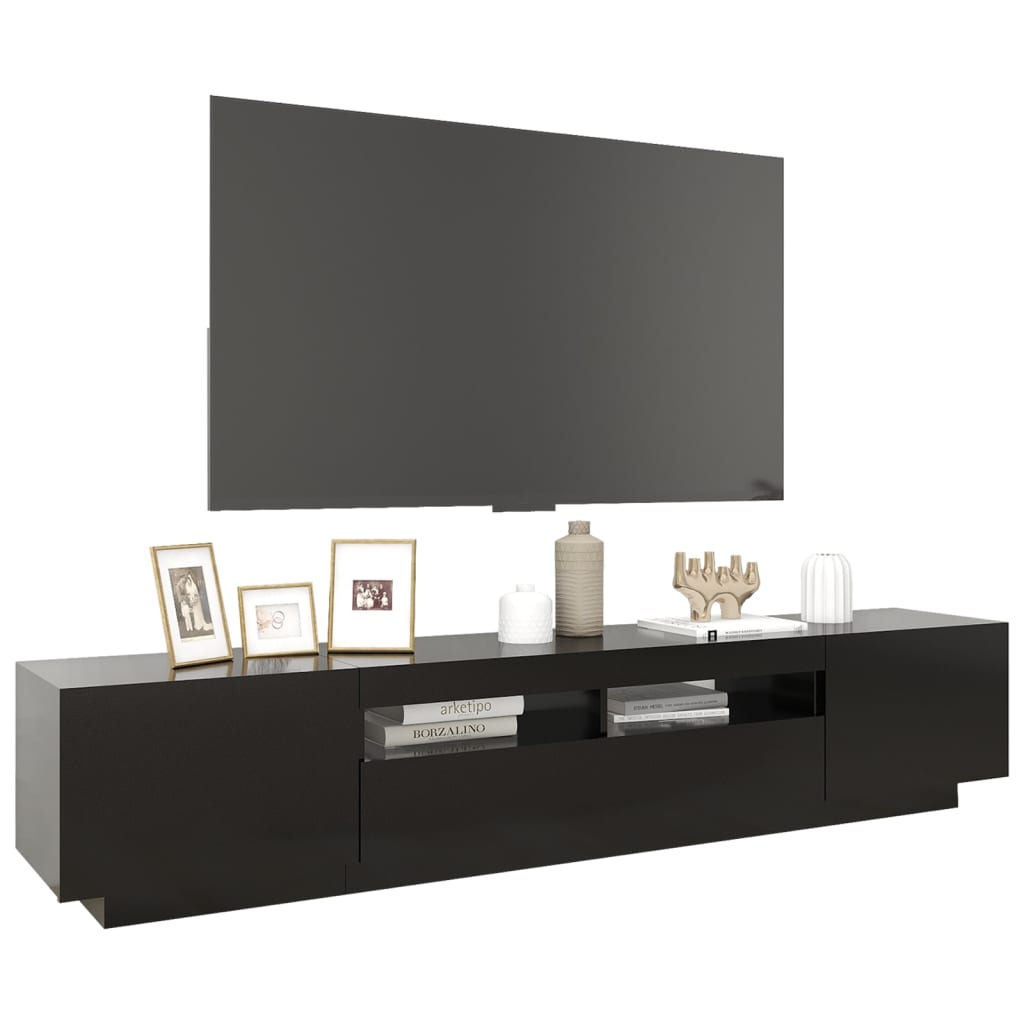 vidaXL Tv-meubel met LED-verlichting 200x35x40 cm zwart