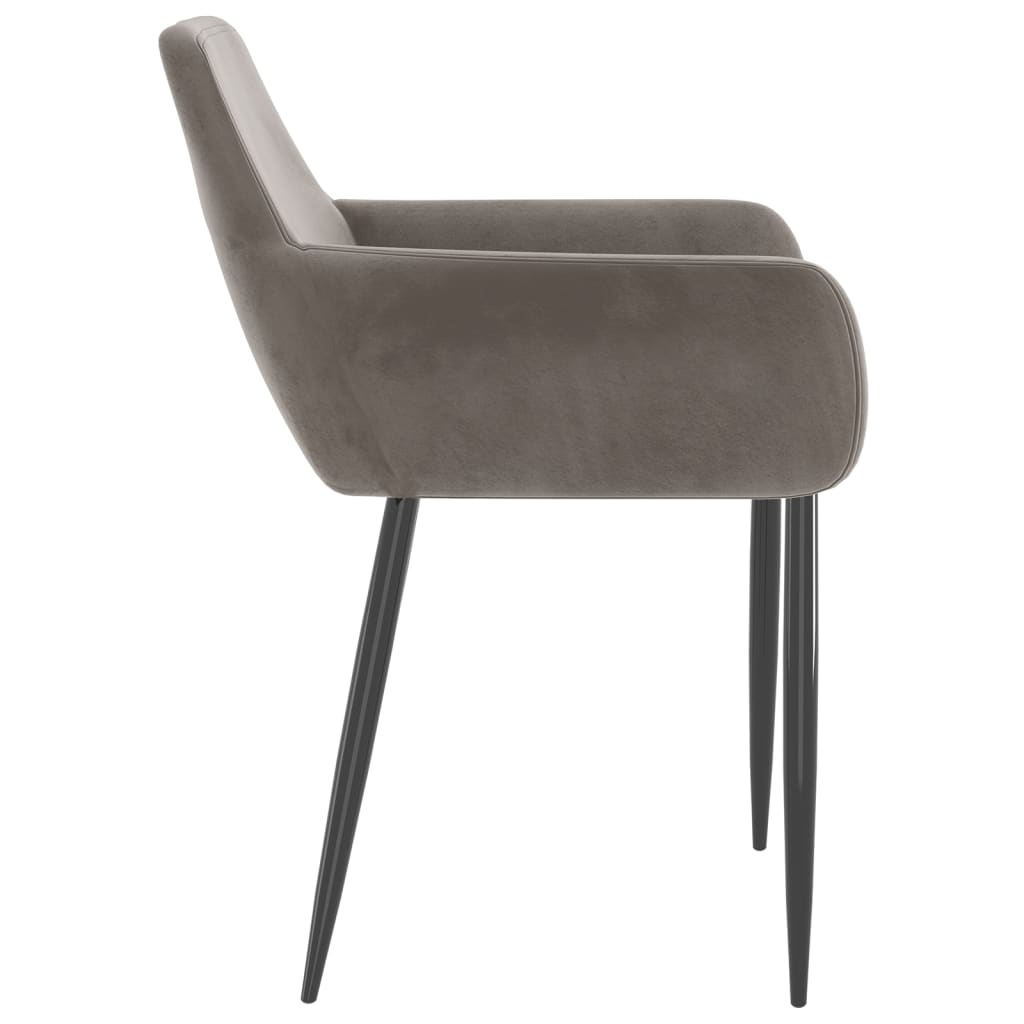 vidaXL Eetkamerstoelen 2 st fluweel lichtgrijs