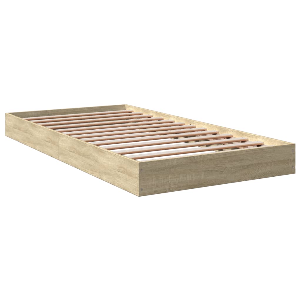 vidaXL Bedframe zonder matras hout sonoma eikenkleurig 100x200 cm