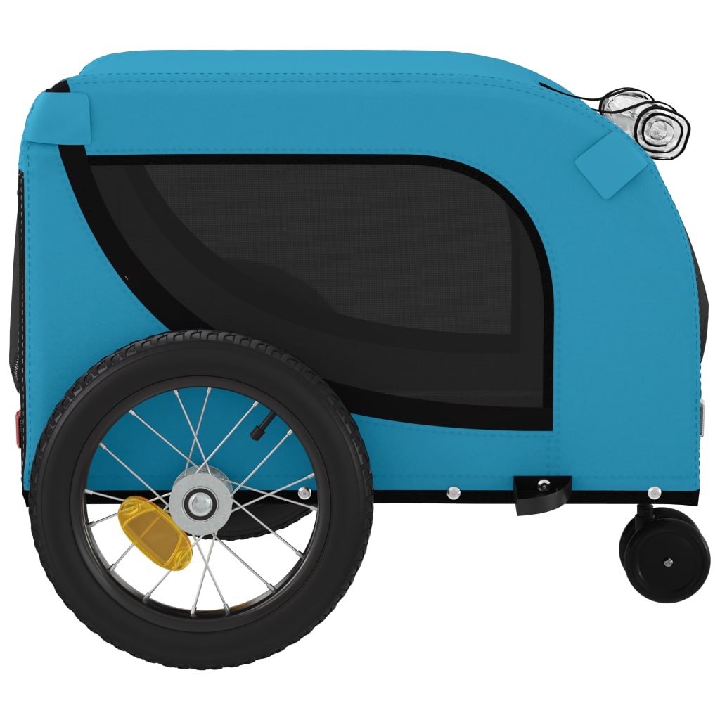 vidaXL Hondenfietstrailer oxford stof en ijzer blauw en zwart