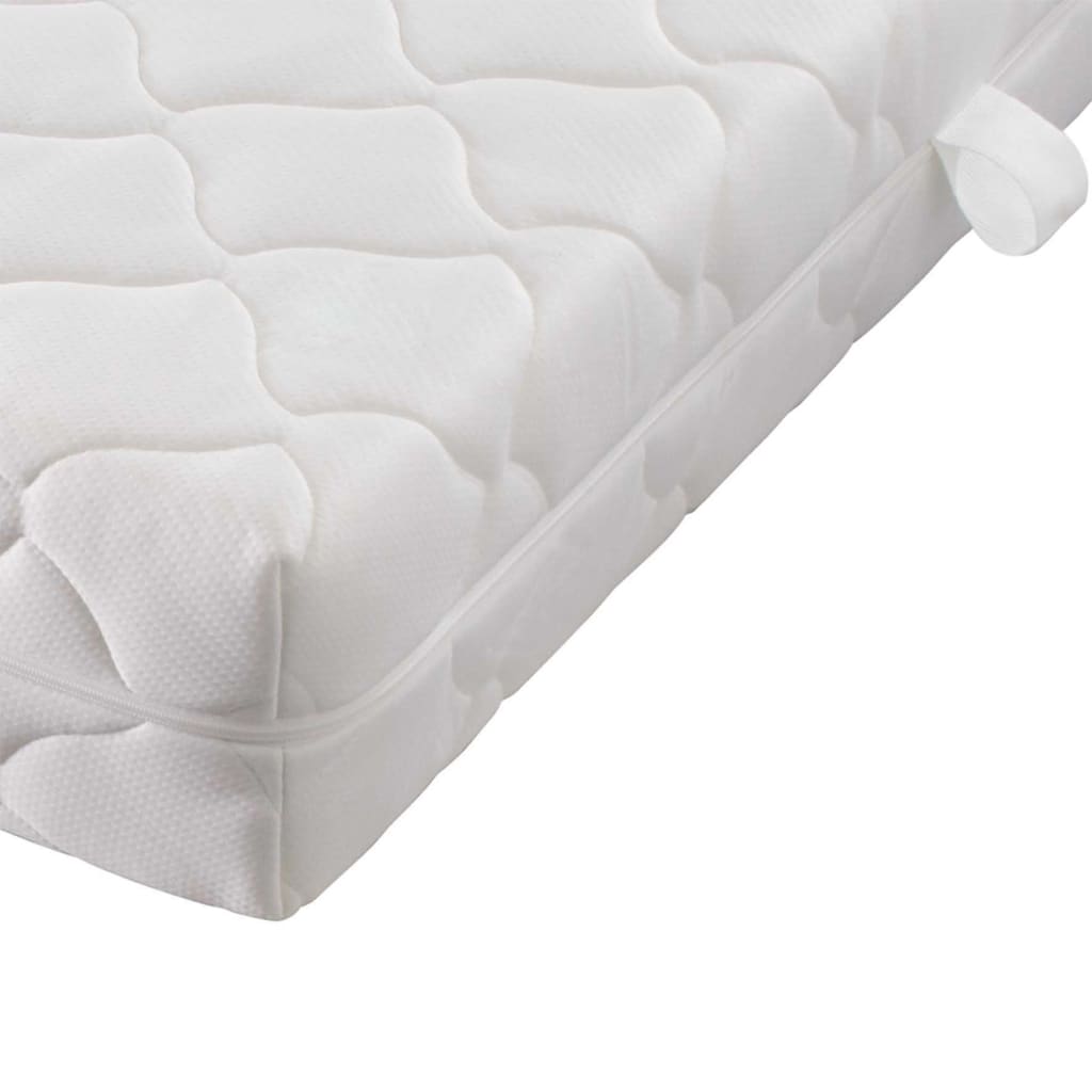vidaXL Bed met matras kunstleer wit 90x200 cm