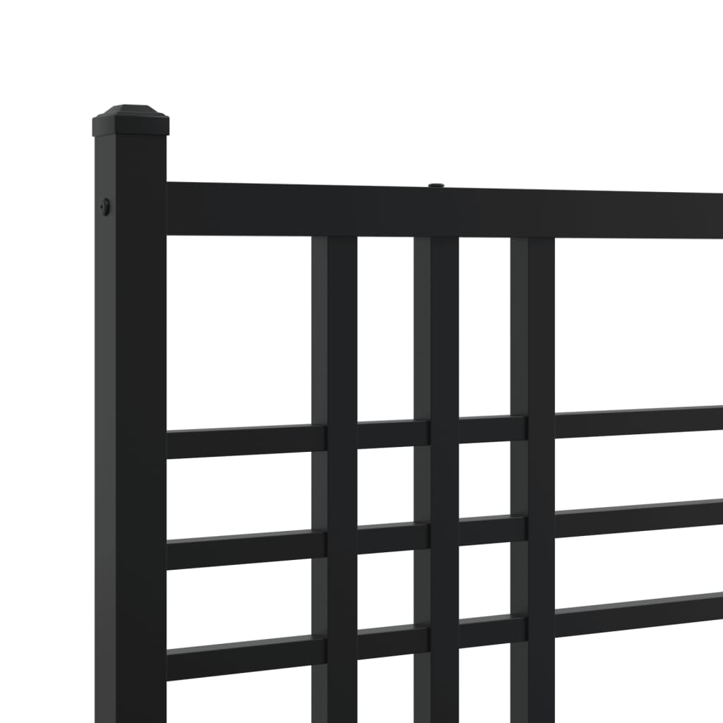 vidaXL Bedframe met hoofd- en voeteneinde metaal zwart 120x200 cm