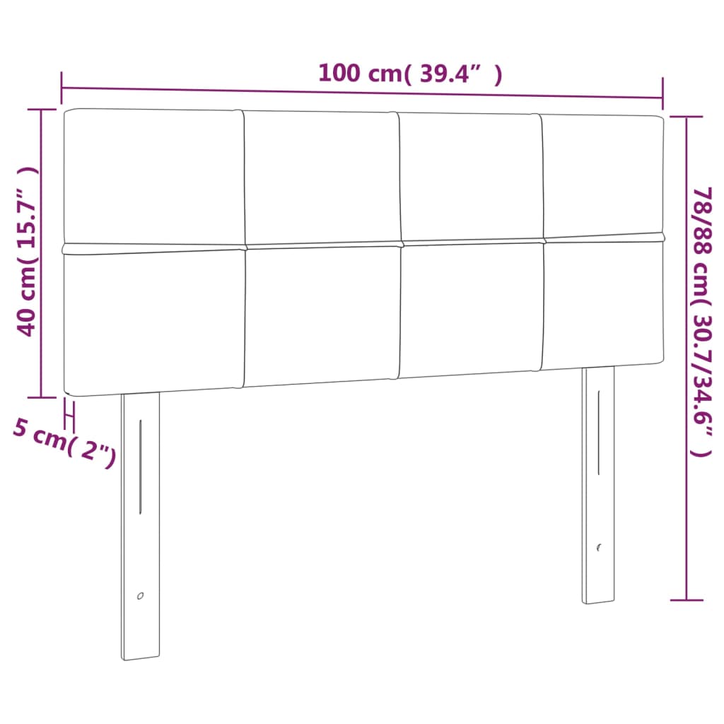 vidaXL Hoofdbord LED 100x5x78/88 cm fluweel roze