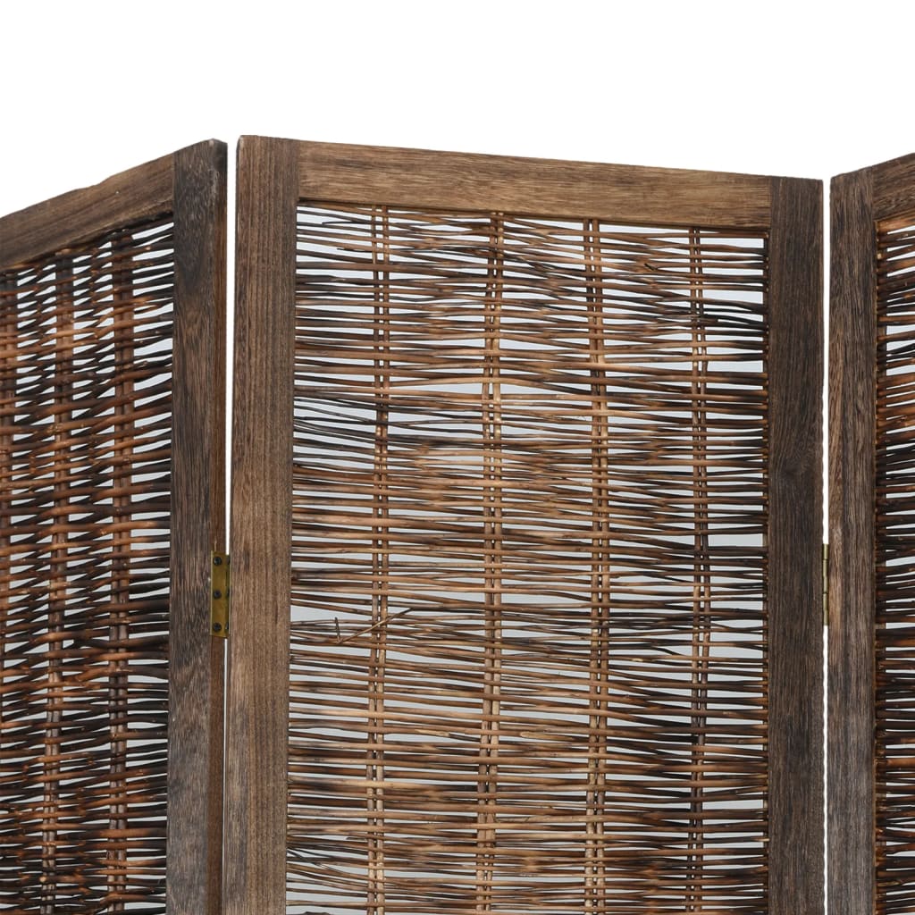 vidaXL Kamerscherm met 3 panelen massief paulowniahout donkerbruin