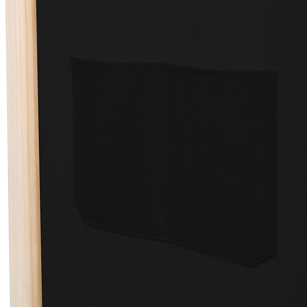 vidaXL Kamerscherm met 5 panelen 200x170x4 cm stof zwart