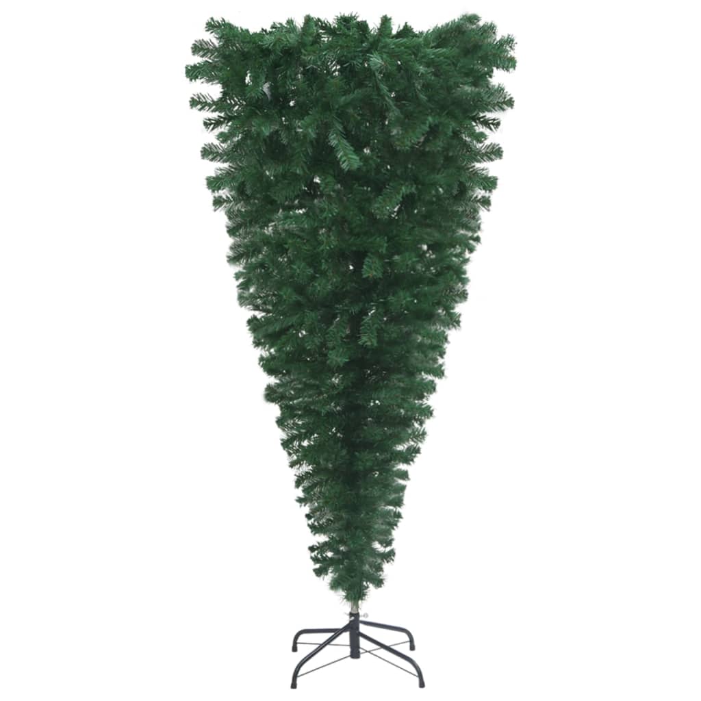 vidaXL Kunstkerstboom met verlichting en ballen ondersteboven 120 cm