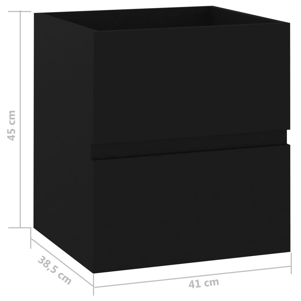 vidaXL Wastafelkast 41x38,5x45 cm bewerkt hout zwart