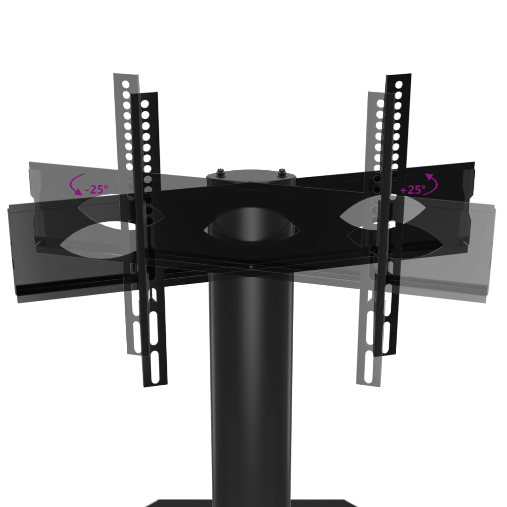 vidaXL Tv-standaard hoek 4-laags voor 32-70 inch zwart en zilverkleur