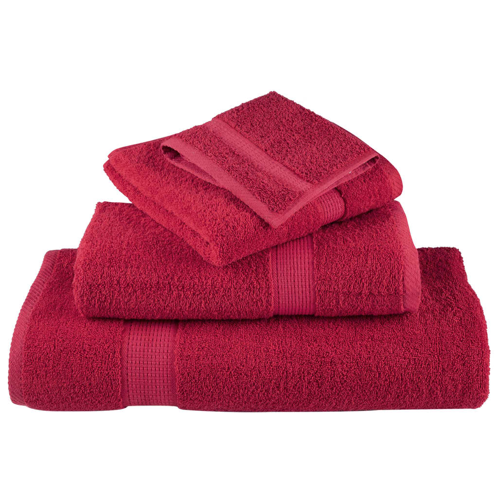 vidaXL 8-delige Handdoekenset 600 g/m² 100% katoen rood