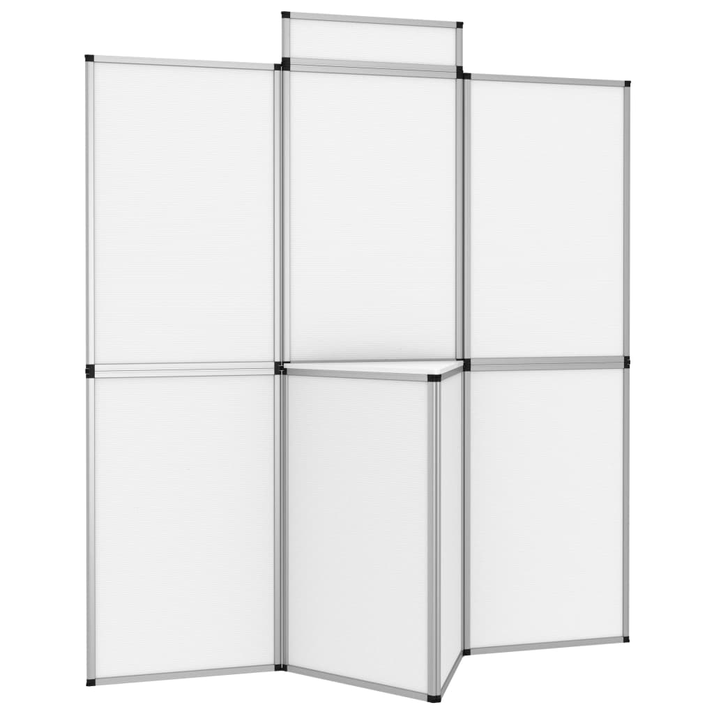 vidaXL Promotiewand met 8 panelen en tafel inklapbaar 181x200 cm wit