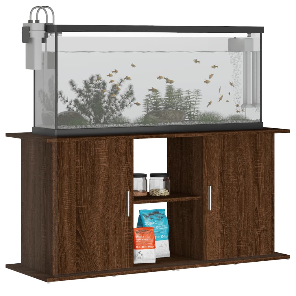 vidaXL Aquariumstandaard 121x41x58 cm bewerkt hout bruin eikenkleur