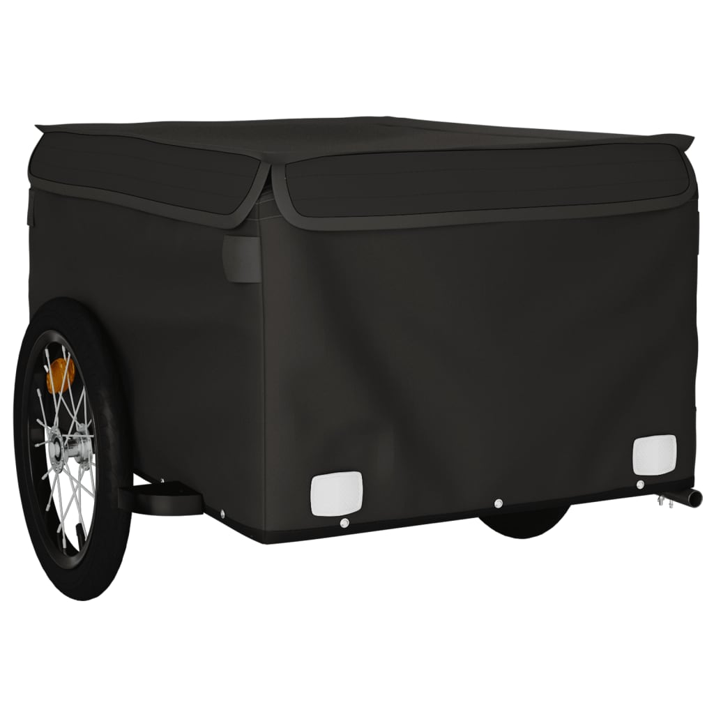 vidaXL Fietstrailer 45 kg ijzer zwart