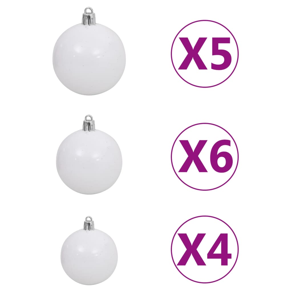 vidaXL Kunstkerstboom met verlichting en kerstballen 120 cm PVC roze