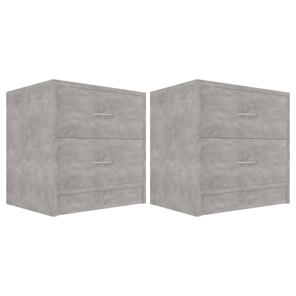 vidaXL Nachtkastjes 2 st 40x30x40 cm bewerkt hout betongrijs