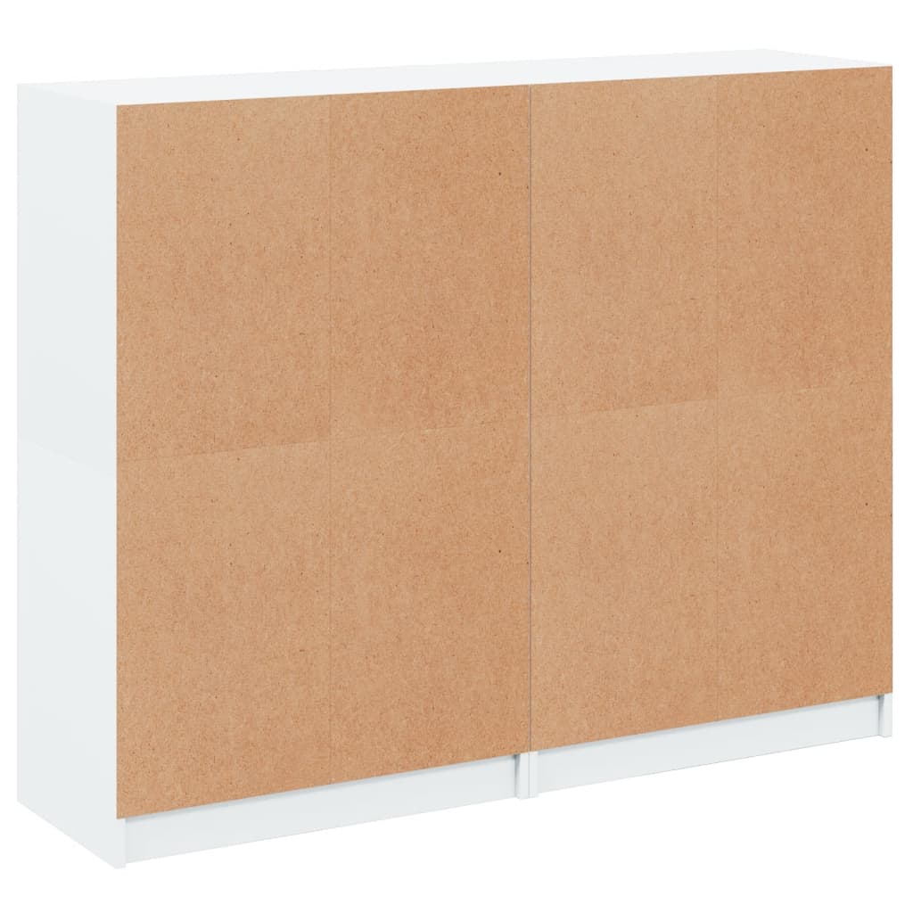 vidaXL Boekenkast met deuren 136x37x109 cm bewerkt hout wit