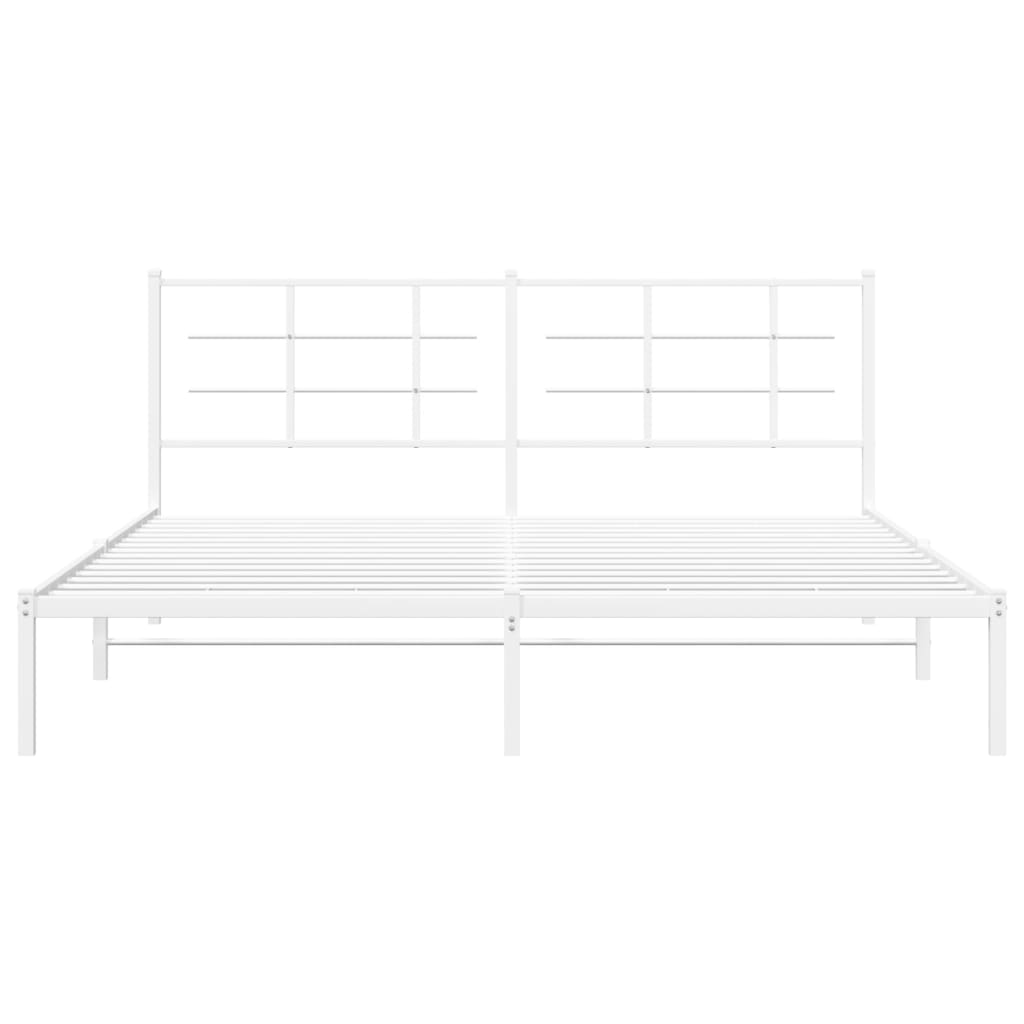 vidaXL Bedframe met hoofdbord metaal wit 180x200 cm