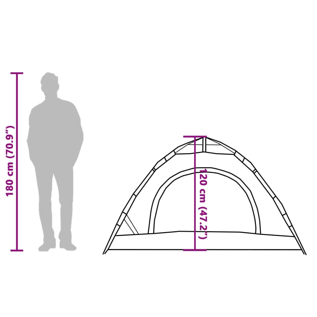 vidaXL Tent 2-persoons snelontgrendeling groen